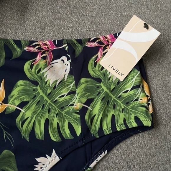 NWT LIVELY The Swim High Waist Tropical Bikini Bottoms Large - Picture 6 of 7